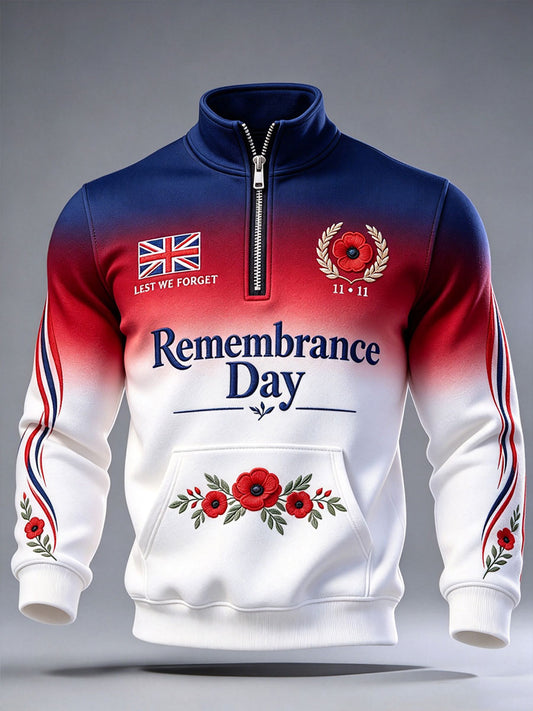 Men's Remembrance Day Lest We Forget Print Sweatshirt
