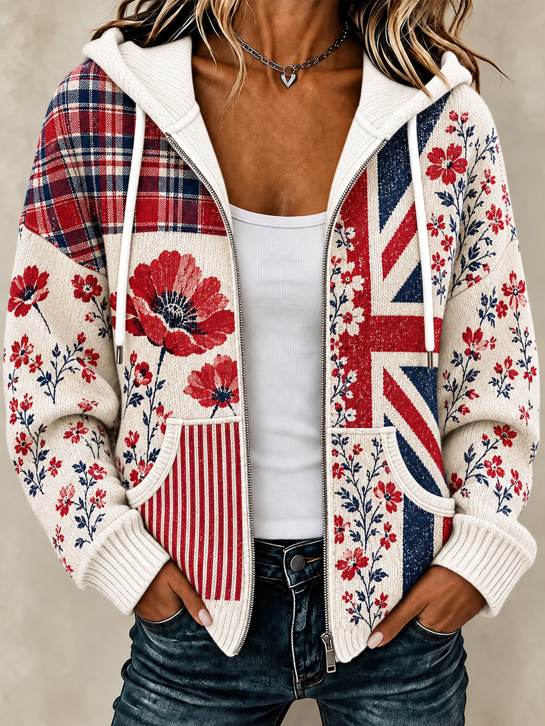 Women's Remembrance Day Woolen Cardigan Coat
