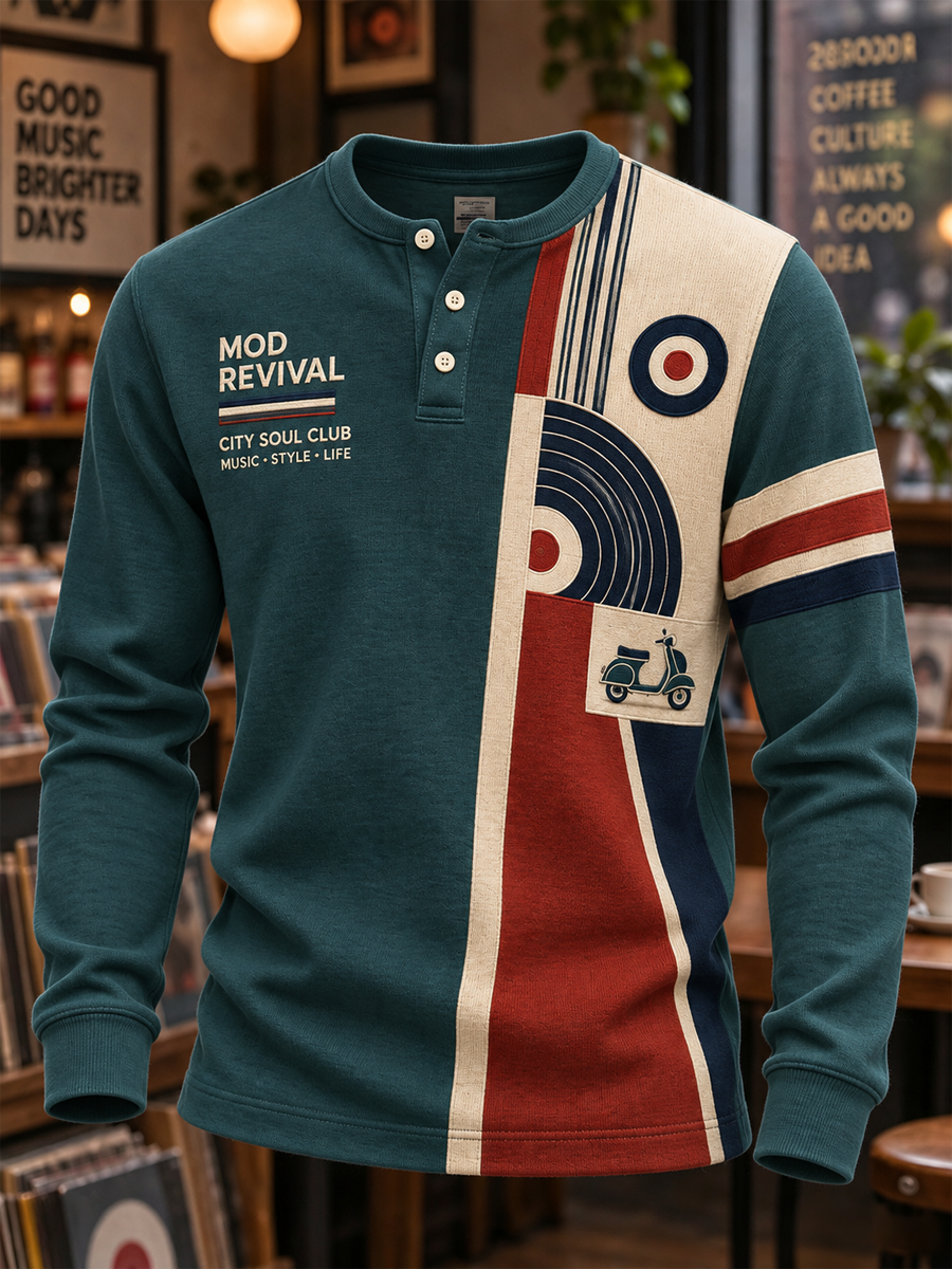 Men's UK Music Lover Mods Art Printed Shirt