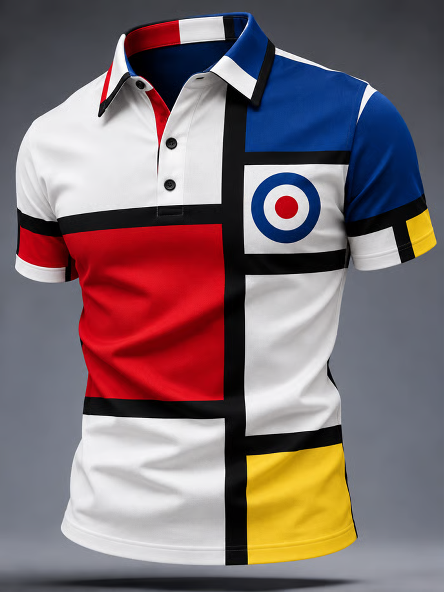 Men's UK Music Lover Mods Art Printed polo shirt