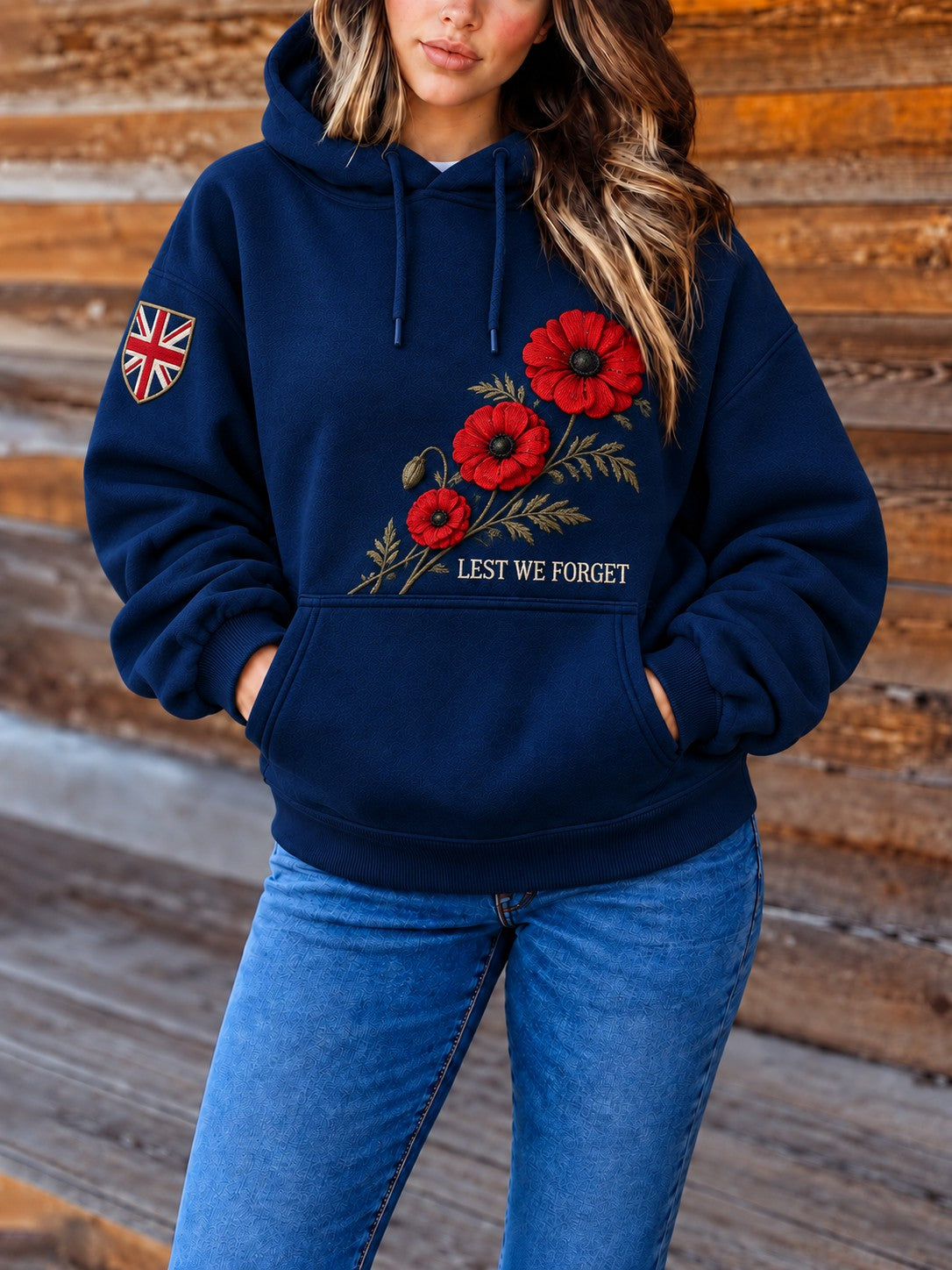 Women's Remembrance Day Lest We Forget Printed Hoodie