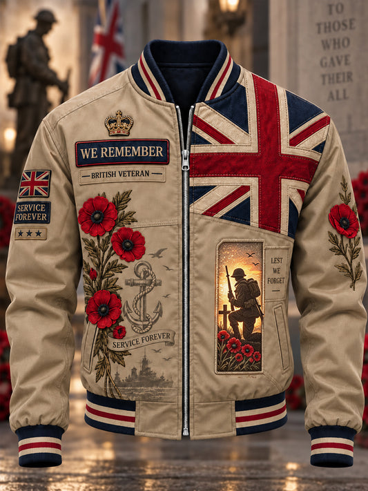 Men's British Veteran Commemorative  Printed Monkey Jacket