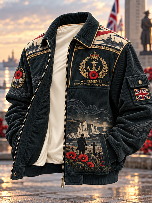 Men's British Veteran Remembrance Day Corduroy Jacket