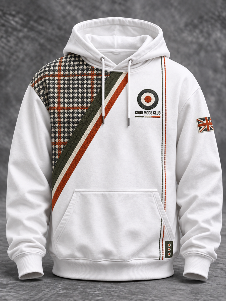 Men's UK Music Lover Mods Art Printed Hoodie with Pockets