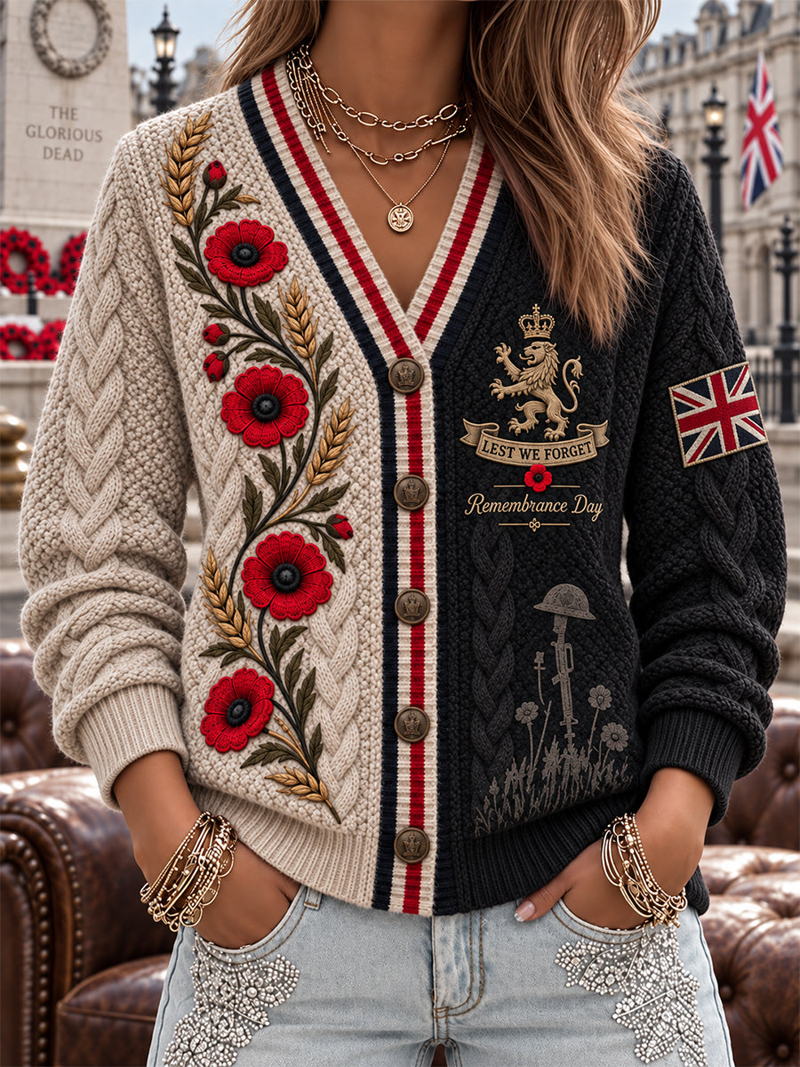 Women's Remembrance Day Lest We Forget Cardigan