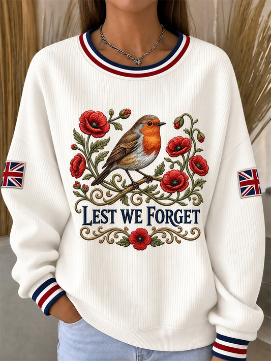 Women's Remembrance Day Lest We Forget Round-Neck Sweatshirt