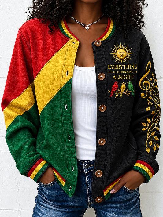 Women's EVERY LITTLE THING IS GONNA BE ALRIGHT Art Printed Cardigan Jacket
