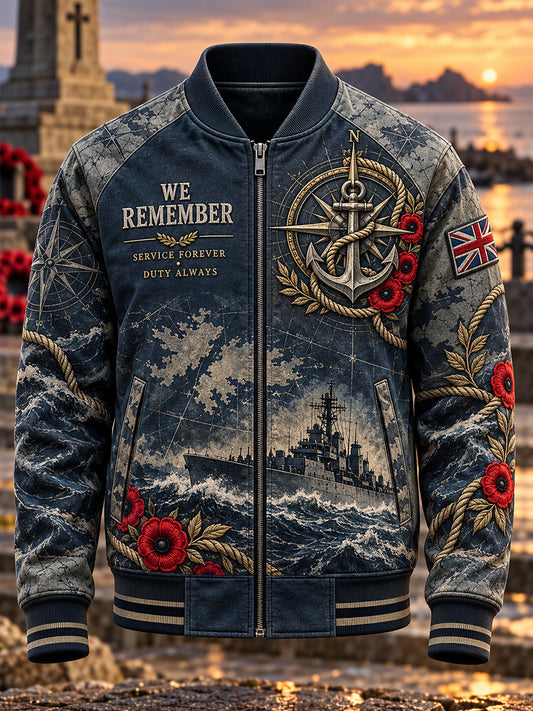 Men's British Veterans Remembrance Day Printed Monkey Jacket