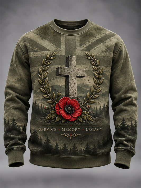 Men's British Veteran Remembrance Day Crewneck Sweatshirt