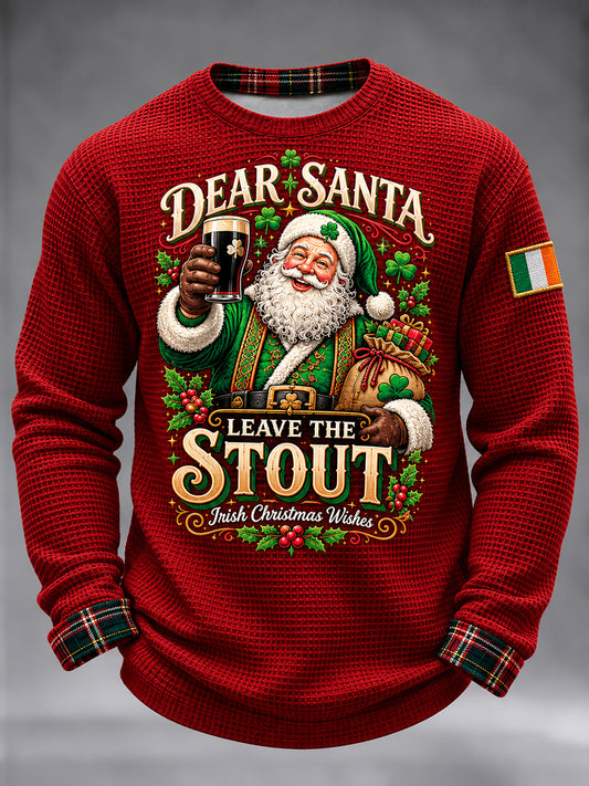 Men's Christmas In Ireland Waffle Long Sleeve T-Shirt