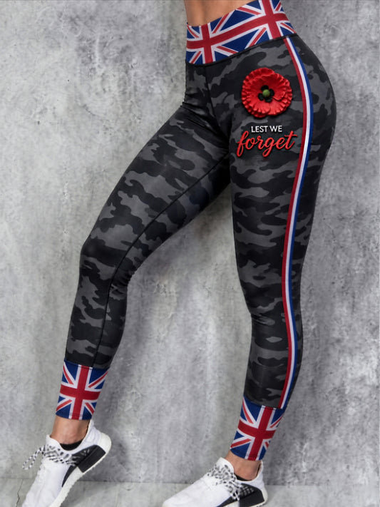Women's Remembrance Day Lest We Forget High Waisted Leggings