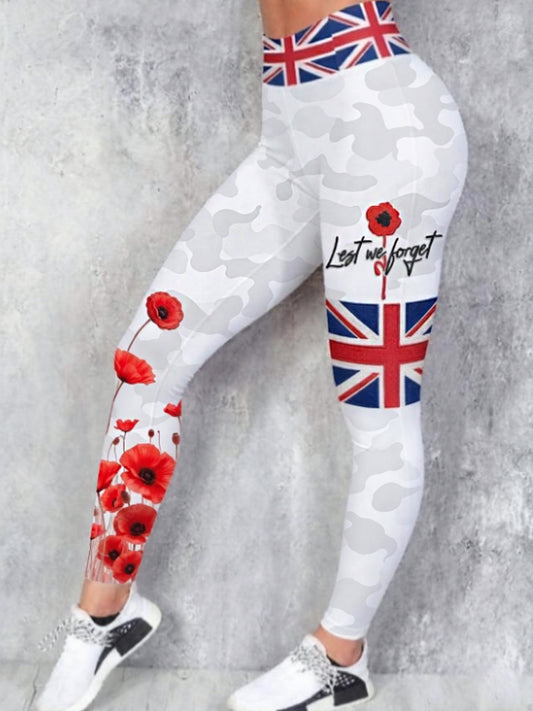 Women's Remembrance Day Lest We Forget High Waisted Leggings