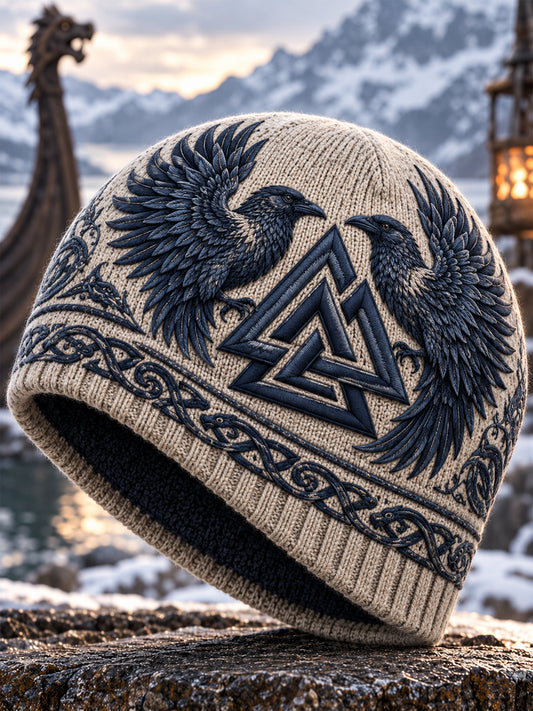 Viking Art Vintage Autumn And Winter Warm Cold Knitted Hat