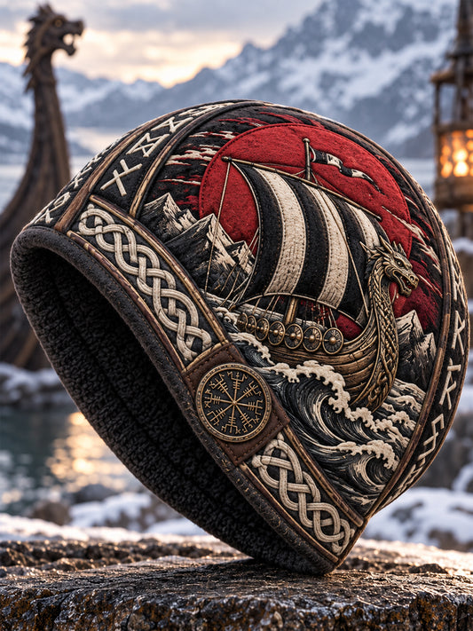 Viking Art Vintage Autumn And Winter Warm Cold Knitted Hat