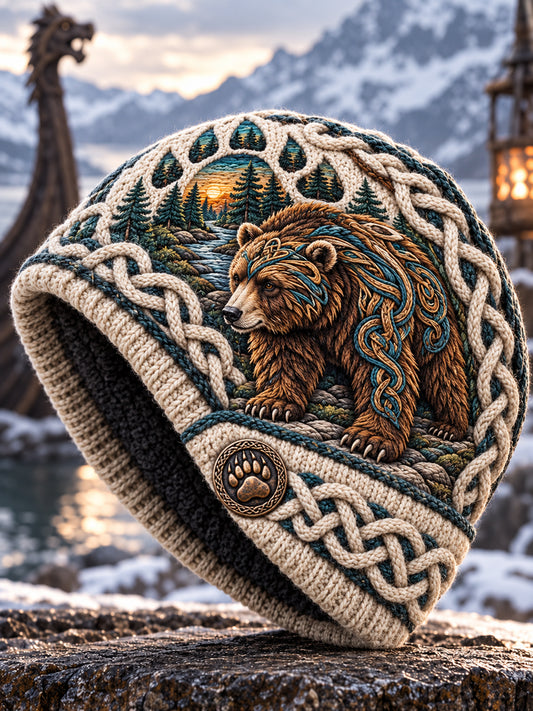 Viking Art Vintage Autumn And Winter Warm Cold Knitted Hat