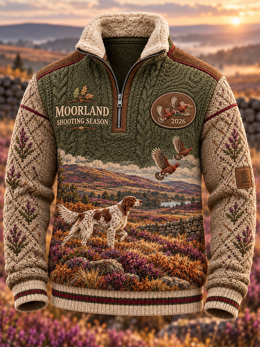 Men's British Hunting Season Stand-Up Collar Fleece-Lined Sweatshirt
