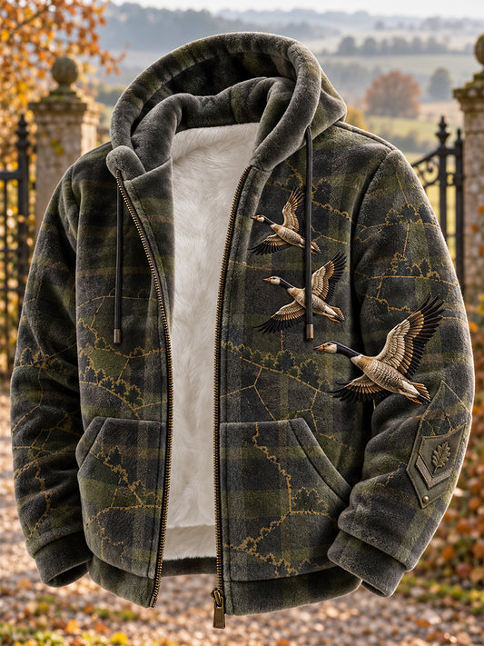 Men's British Hunting Season Zipper Flannel Jacket