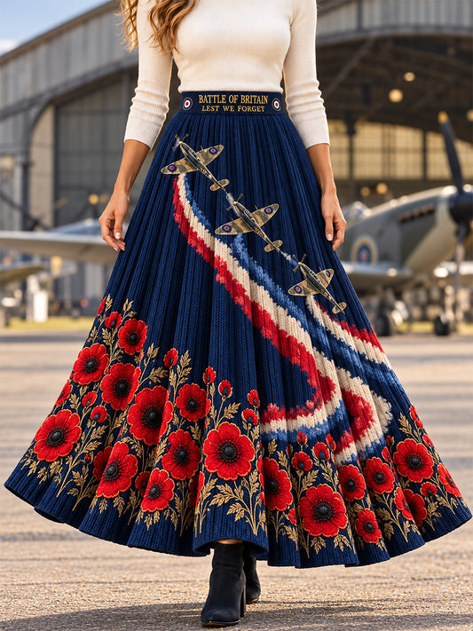 Women's Remembrance Day Lest We Forget Long Half Skirt