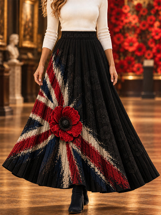 Women's Remembrance Day Lest We Forget Long Half Skirt
