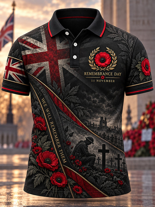 Men's British Veterans Remembrance Day Short Sleeve Shirt