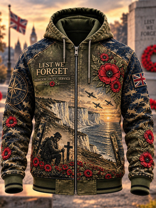 Men's British Veterans Remembrance Day Zip-Up Hoodie