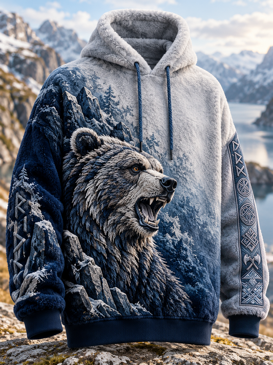 Men's Viking Art Flannel Hoodie