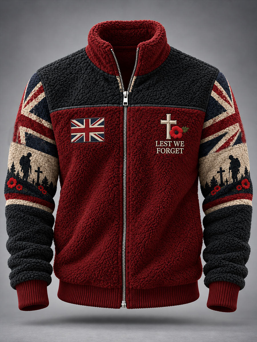 Men's Lest We Forget Print Flannel Jacket