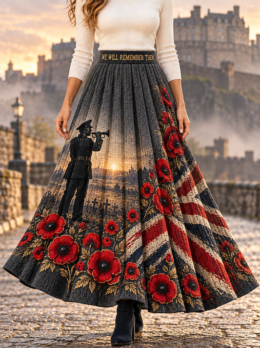 Men's Remembrance Day Lest We Forget Long Half Skirt