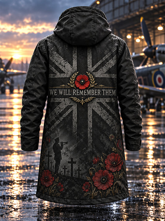 Men's Remembrance Day Lest We Forget Long Coat