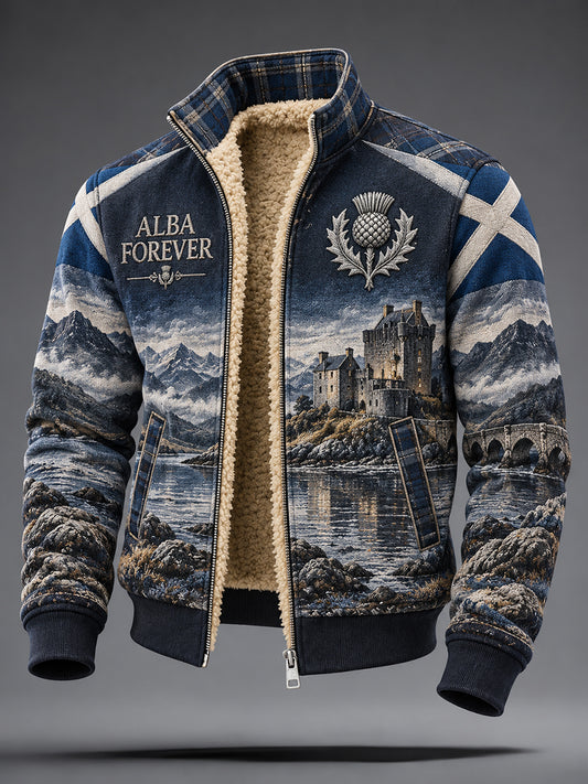 Men's Scotland St Andrew's Day Art Printed Composite Fleece Jacket