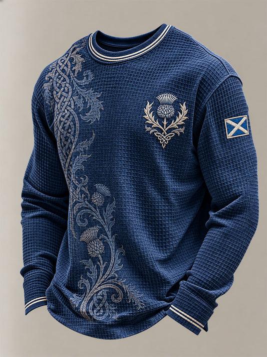 Men's St. Andrew's Day in Scotland Printed Waffle Sweatshirt