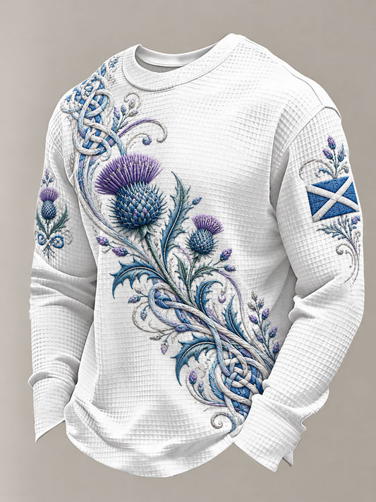 Men's St. Andrew's Day in Scotland Printed Waffle Sweatshirt