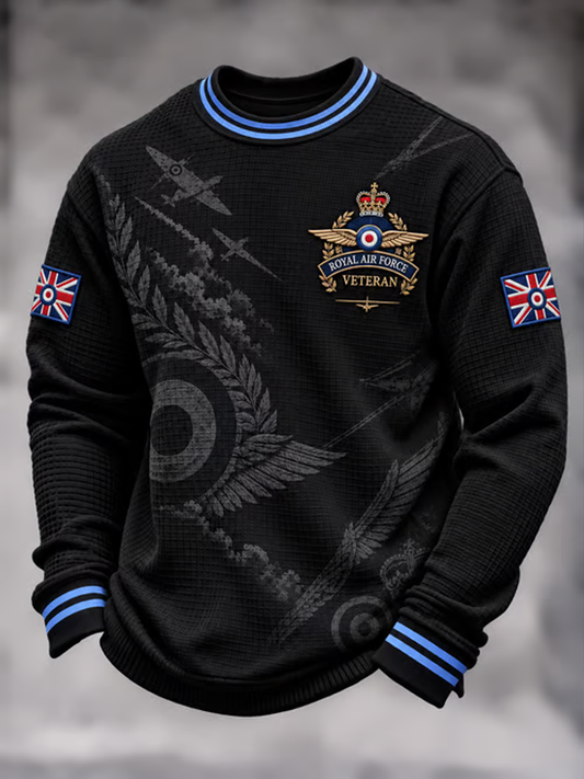 Men's British Veteran Printed Waffle Sweatshirt