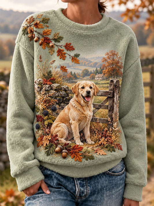 Women's British Rural Culture Flannel Sweatshirt