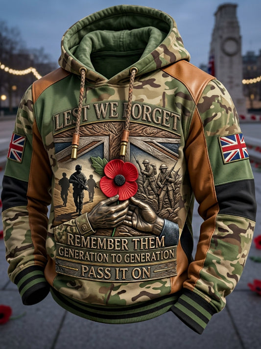 Men's Remembrance Day Lest We Forget  Hoodie