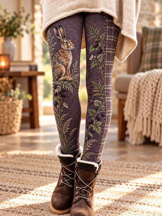 Women's British Rural Culture High-Waisted Slim Fit Casual Leggings