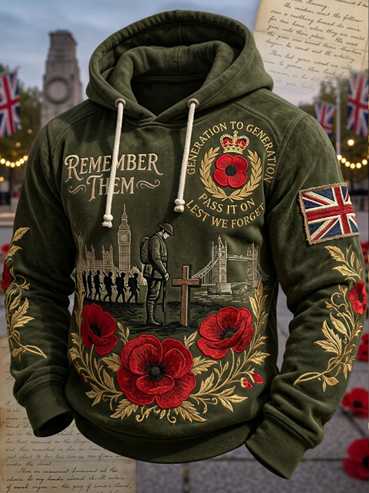 Men's Remembrance Day Lest We Forget  Hoodie