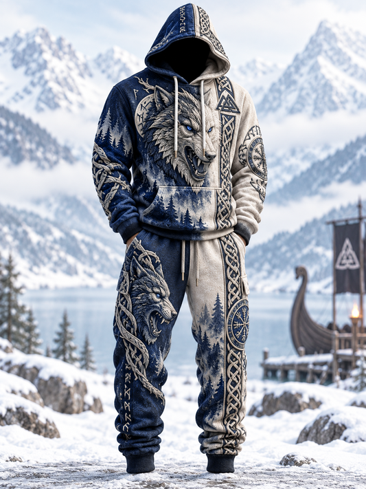 Men's Viking Art Hoodie Set