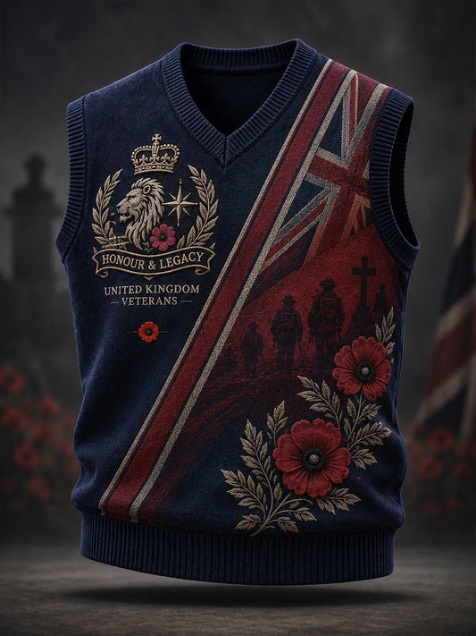 Men's Remembrance Day-Themed Printed Vest