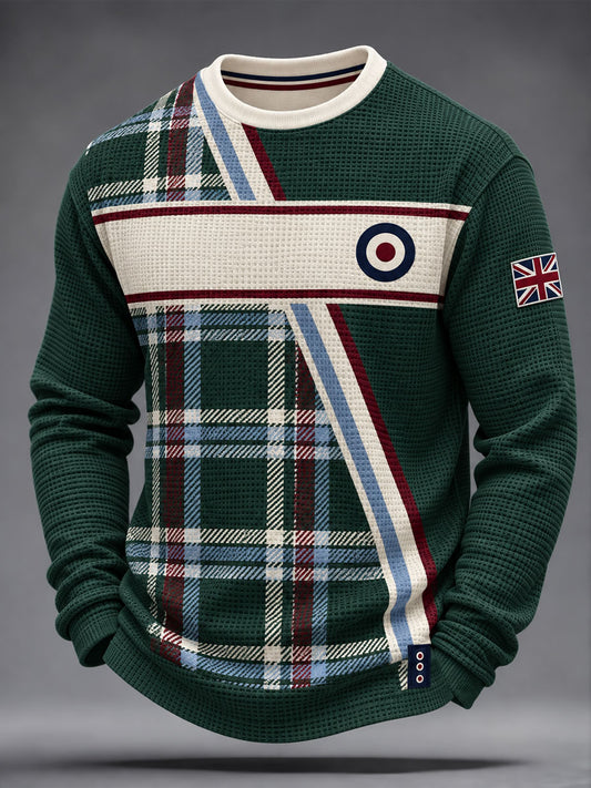 Men's UK Music Lover Mods Art Printed Waffle Sweatshirt