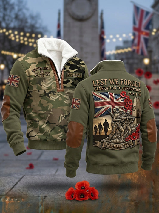 Men's Remembrance Day Lest We Forget Polo Sweatshirt