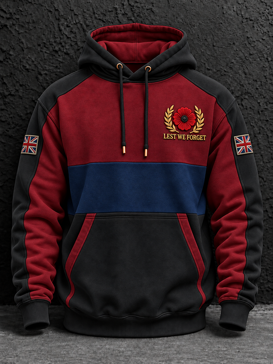 Men's Remembrance Day Oversized Drop-Shoulder Hoodie With Pockets