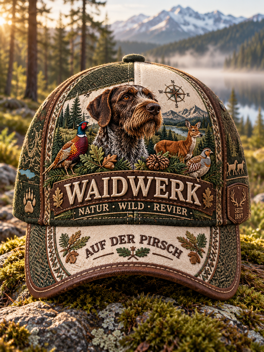 Unisex  Hunting Season Stag and Hound Print Pocket Hat