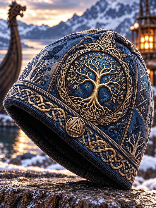 Viking Art Vintage Autumn And Winter Warm Cold Knitted Hat