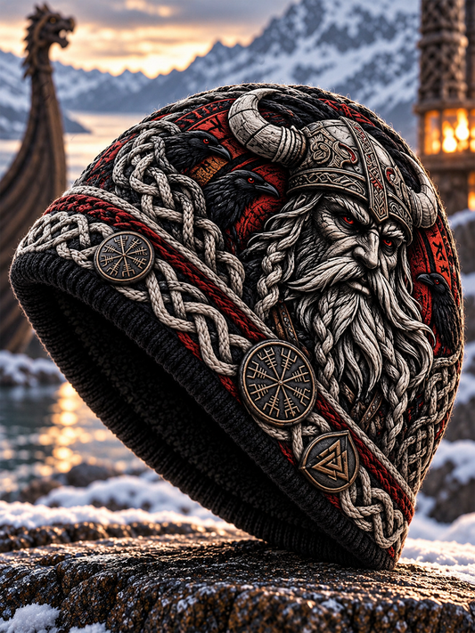 Viking Art Vintage Autumn And Winter Warm Cold Knitted Hat