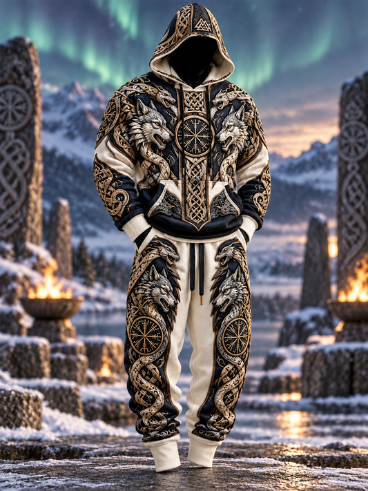 Men's Viking Art Hoodie Set