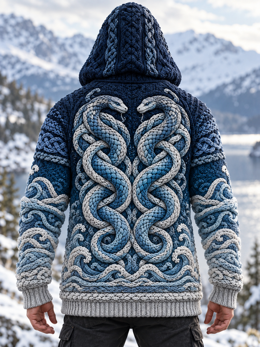 Men's Viking Art Viking Hooded Cardigan