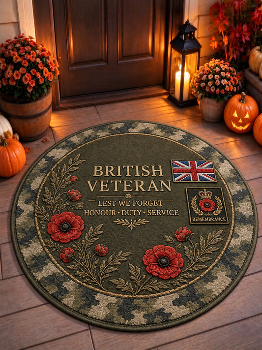 Retro British Remembrance Day Printed Round carpet