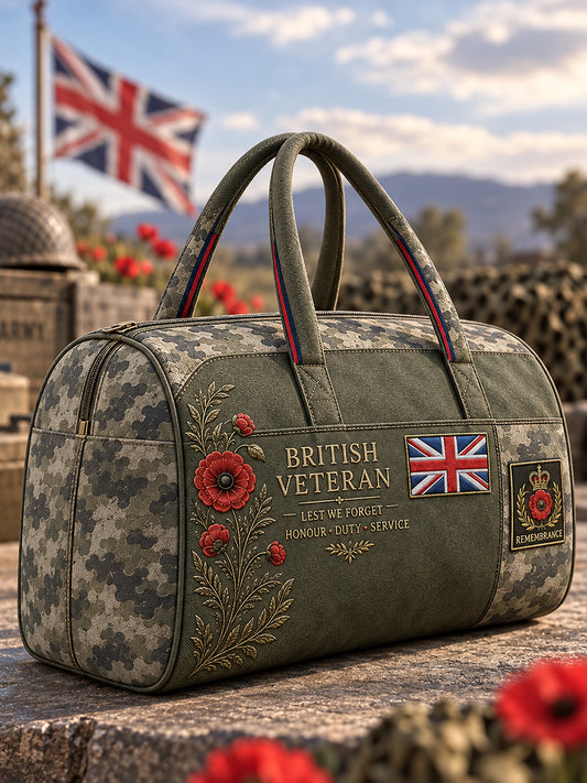 British Remembrance Day Printed Quilted Travel Bag