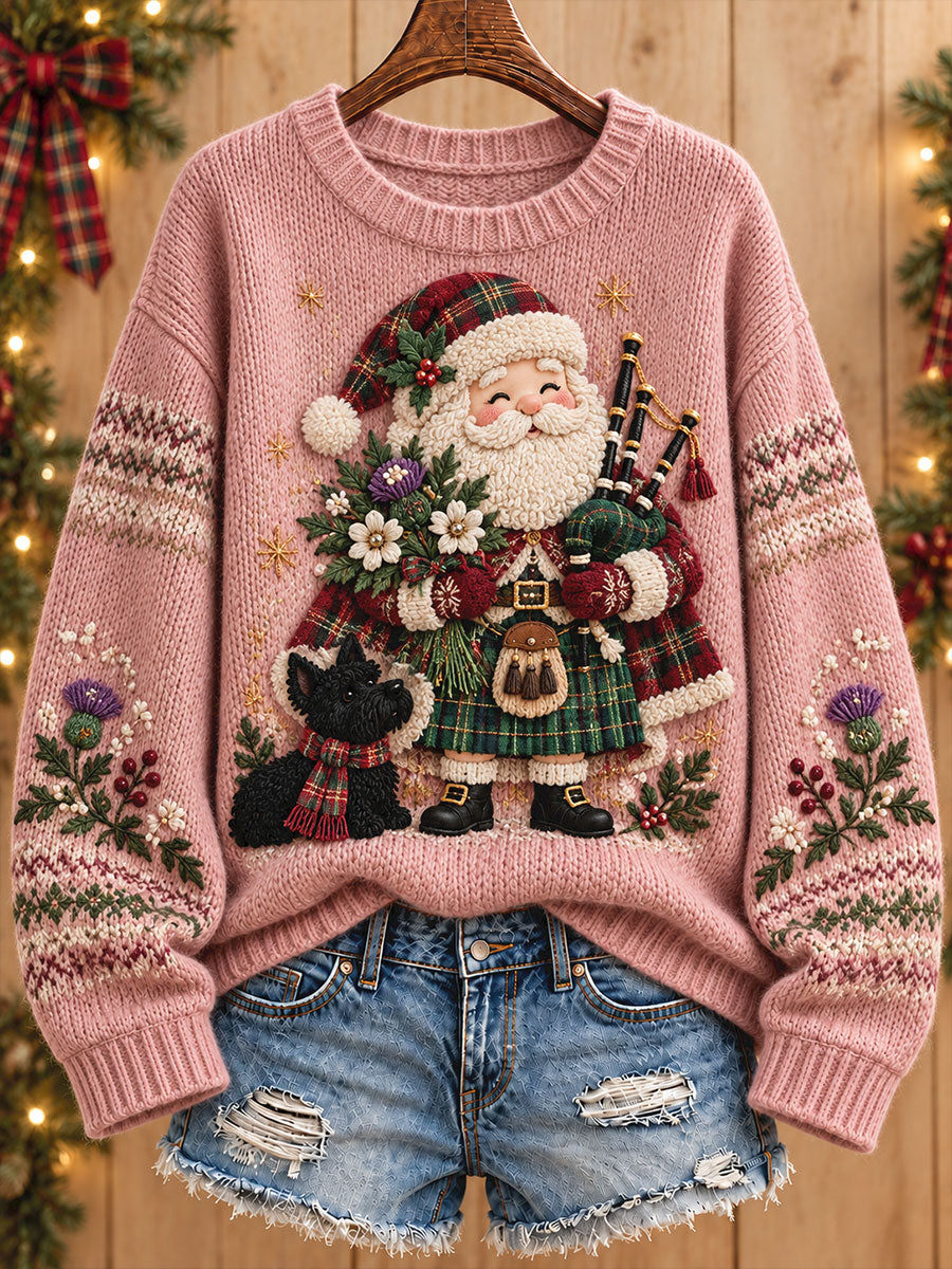 Women's Scotland Christmas Art Printed Sweater